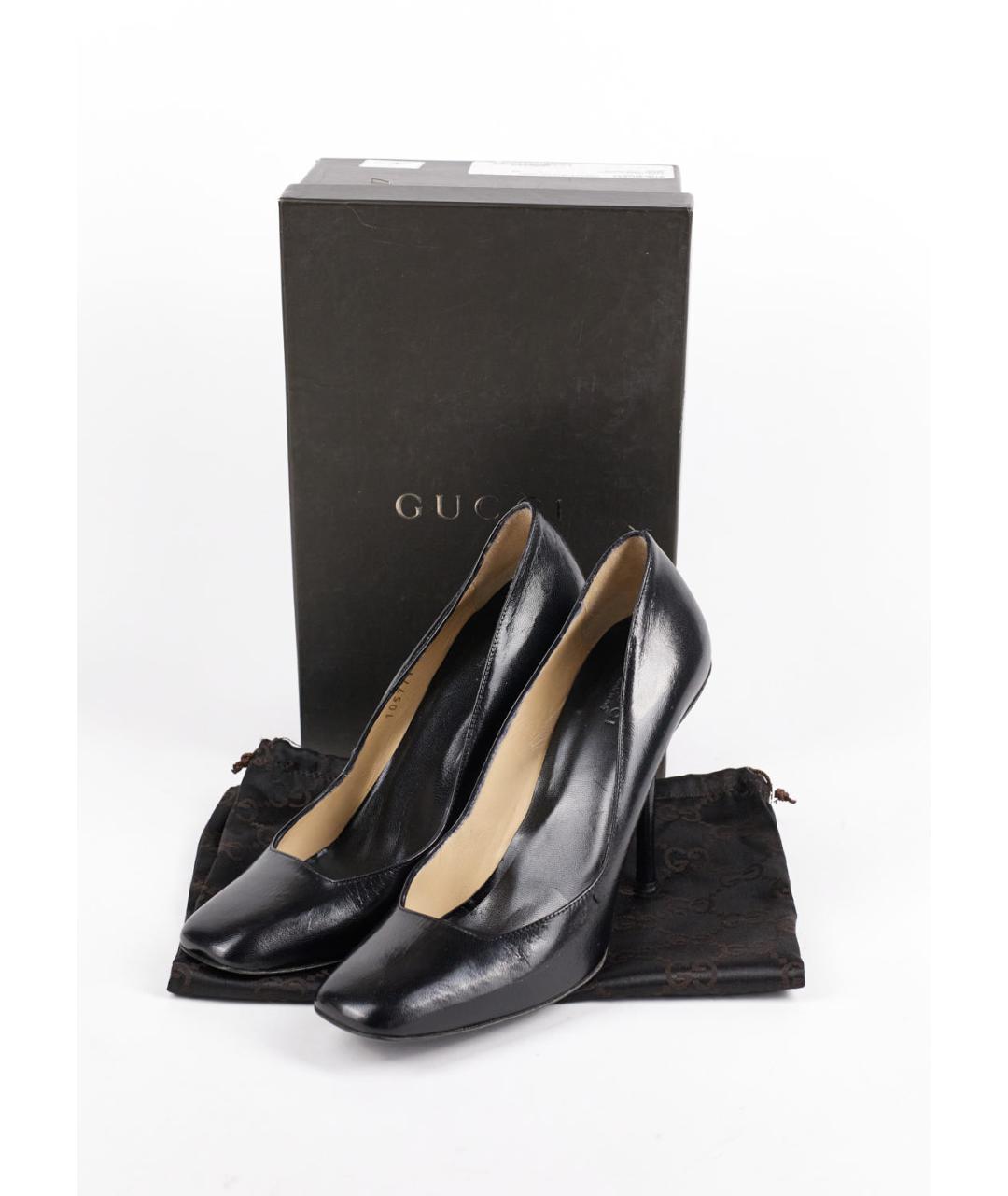 GUCCI Черные кожаные туфли, фото 7