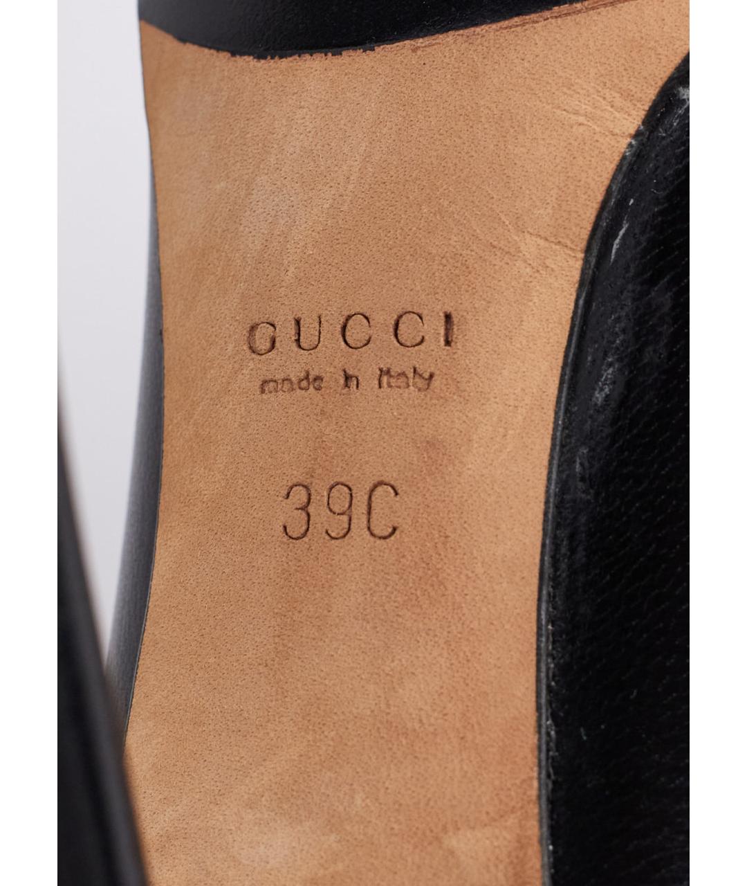 GUCCI Черные кожаные туфли, фото 6