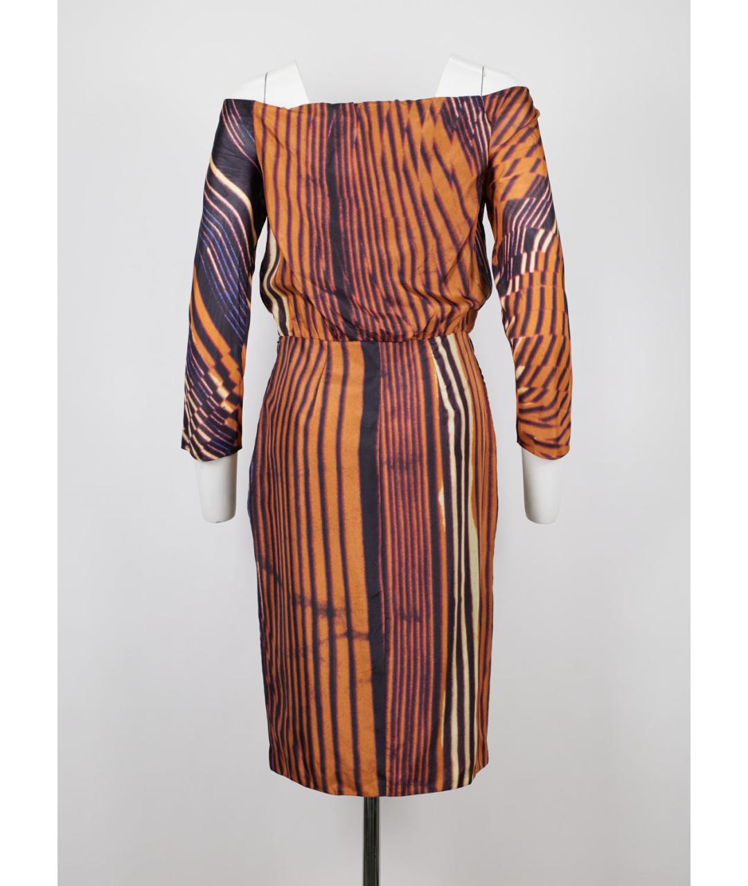 ALBERTA FERRETTI Мульти шелковое повседневное платье, фото 4
