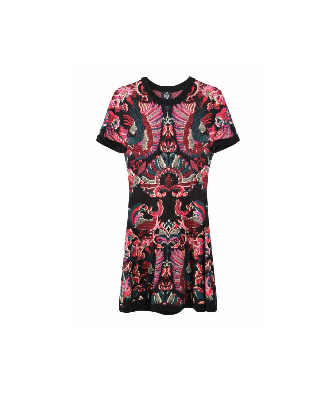 ALEXANDER MCQUEEN Мульти шерстяное повседневное платье, фото 1