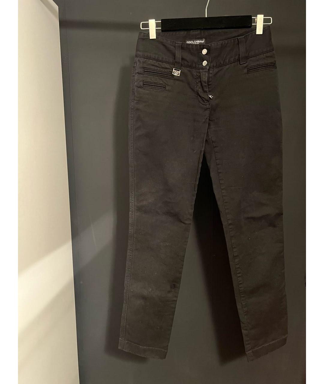 DOLCE&GABBANA Черные хлопковые прямые джинсы, фото 4