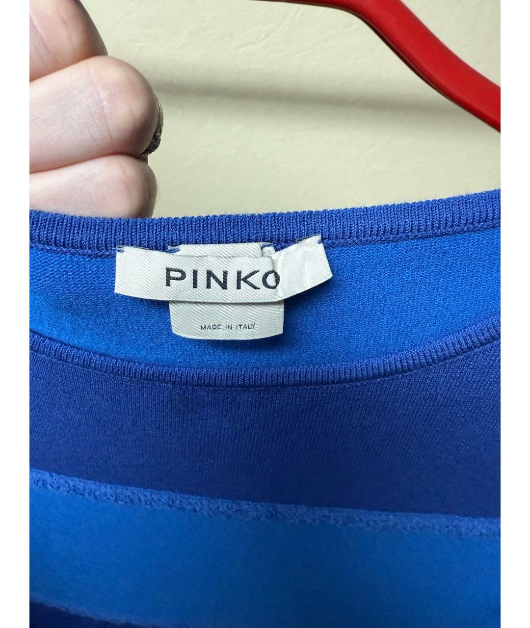 PINKO Синее вискозное повседневное платье, фото 3