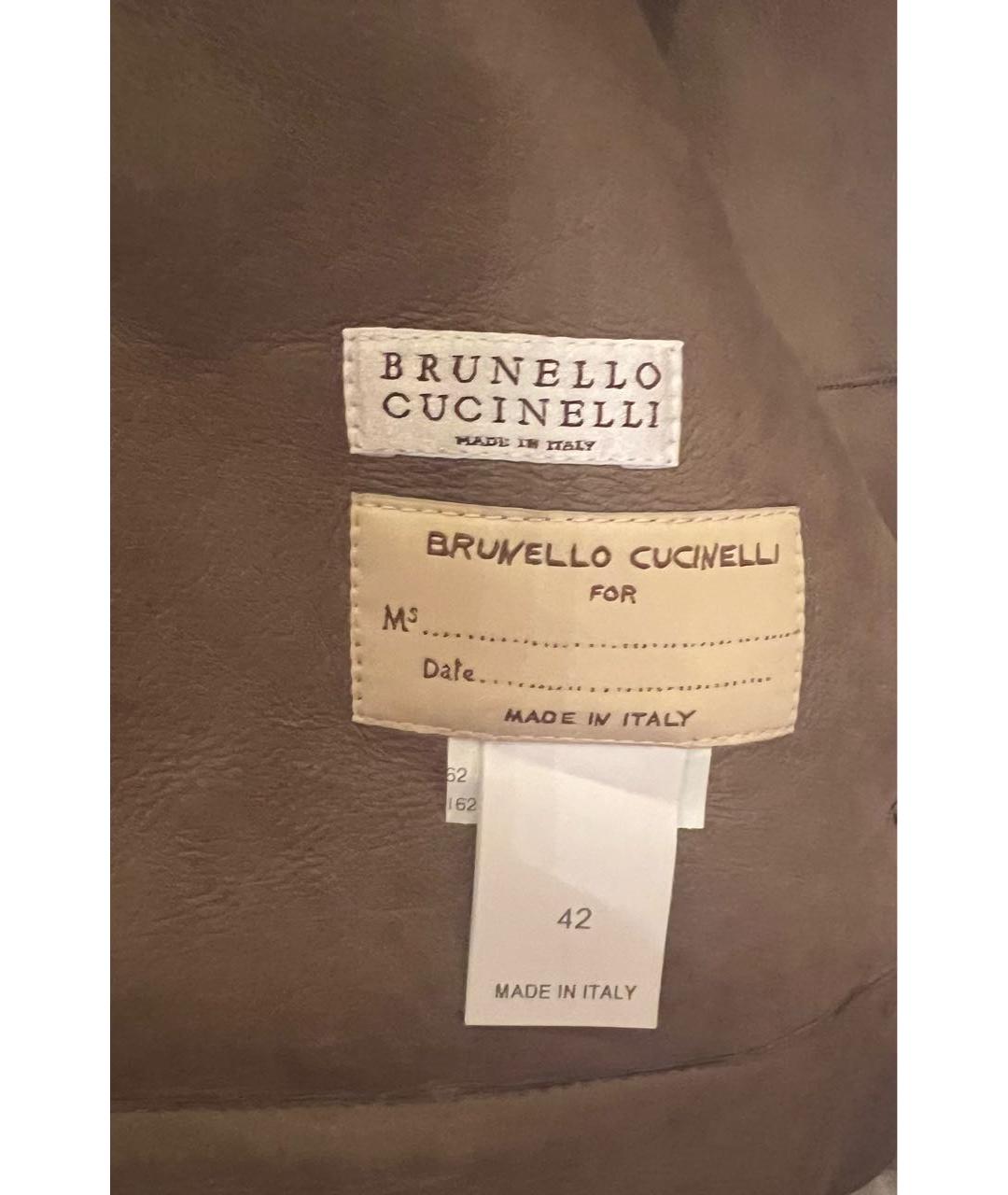 BRUNELLO CUCINELLI Коричневый меховой жилет, фото 5
