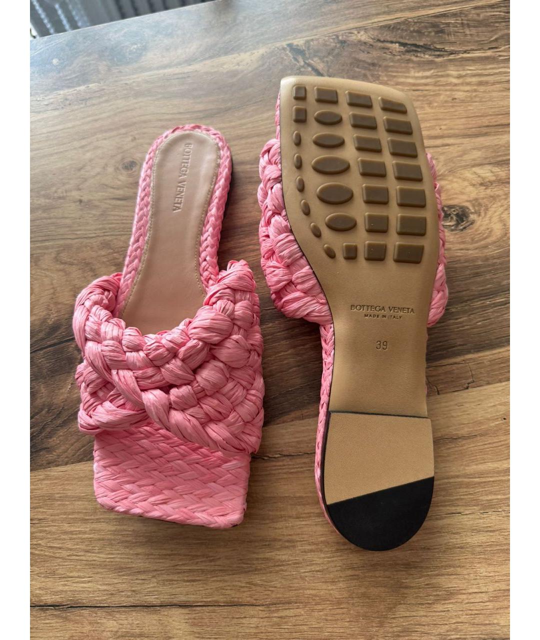 BOTTEGA VENETA Розовые шлепанцы, фото 7