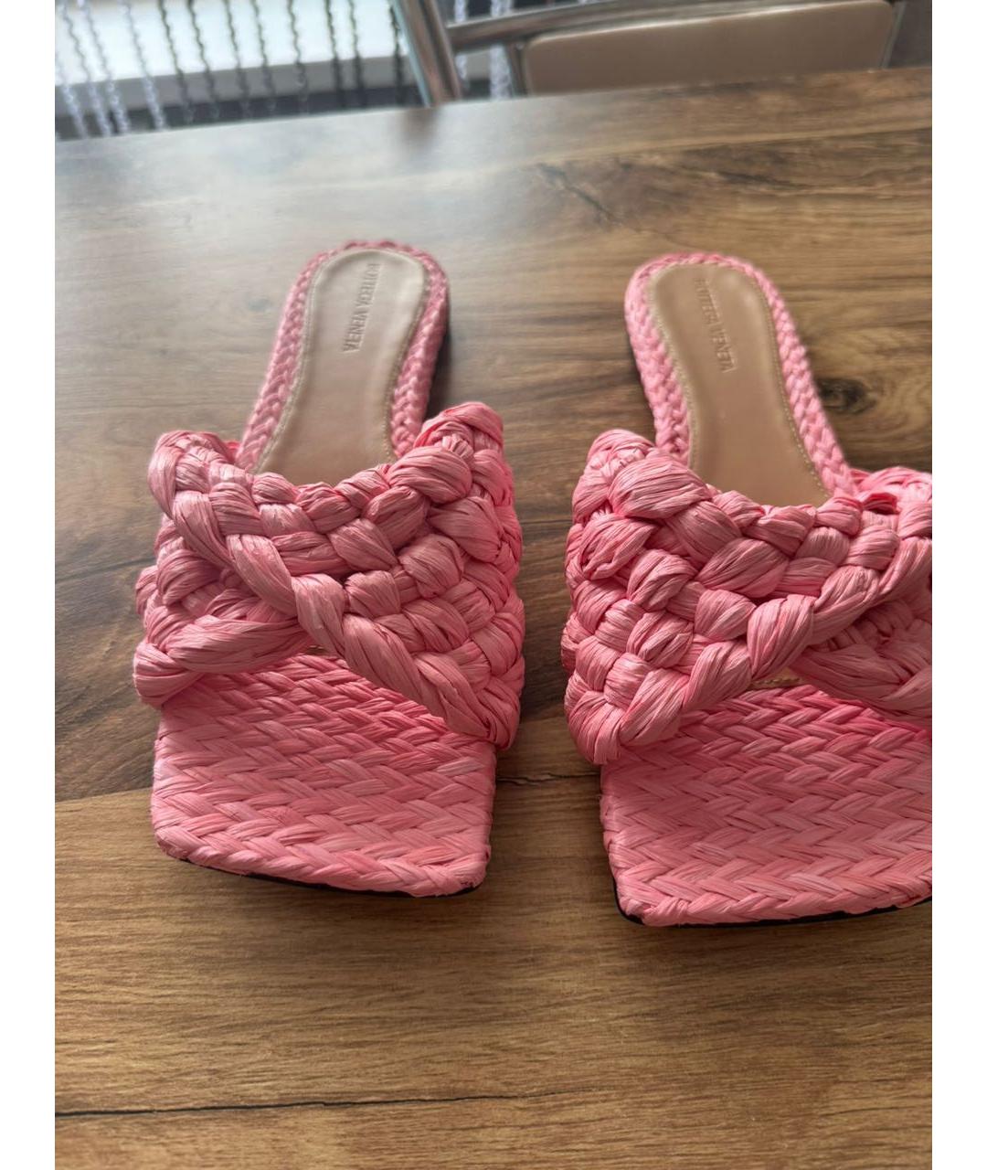 BOTTEGA VENETA Розовые шлепанцы, фото 3