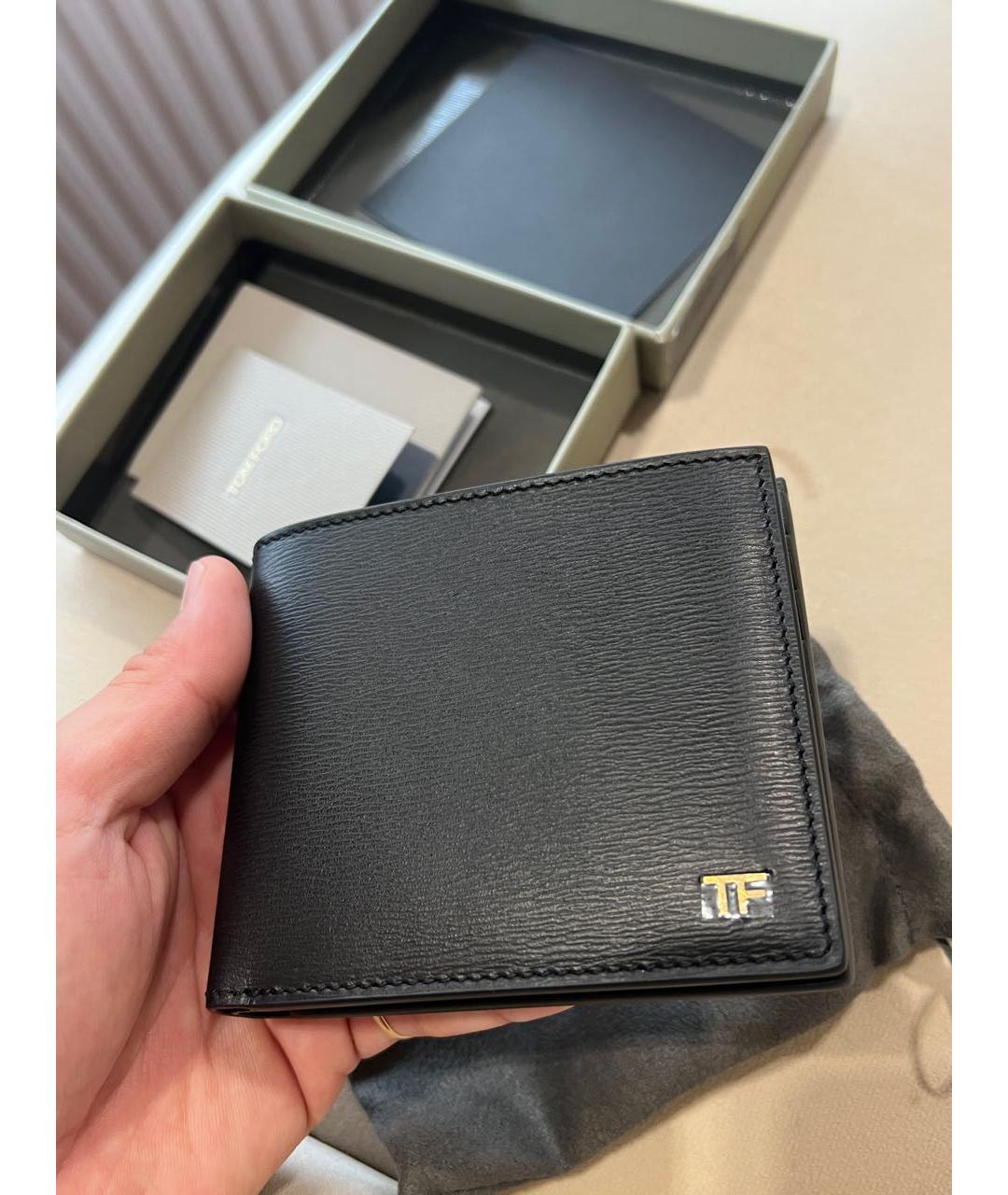 TOM FORD Черный кожаный кошелек, фото 9