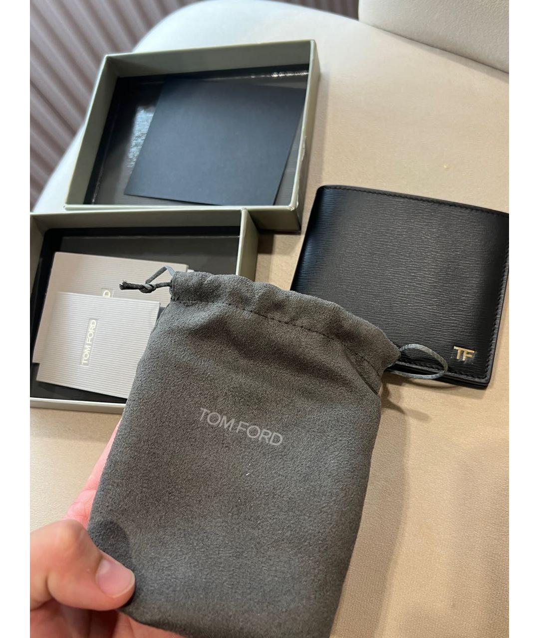 TOM FORD Черный кожаный кошелек, фото 7