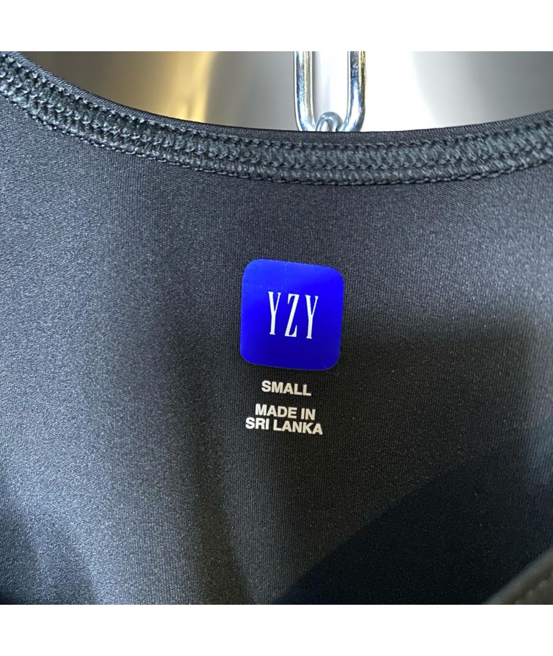 YEEZY Черная хлопко-эластановая майка, фото 6