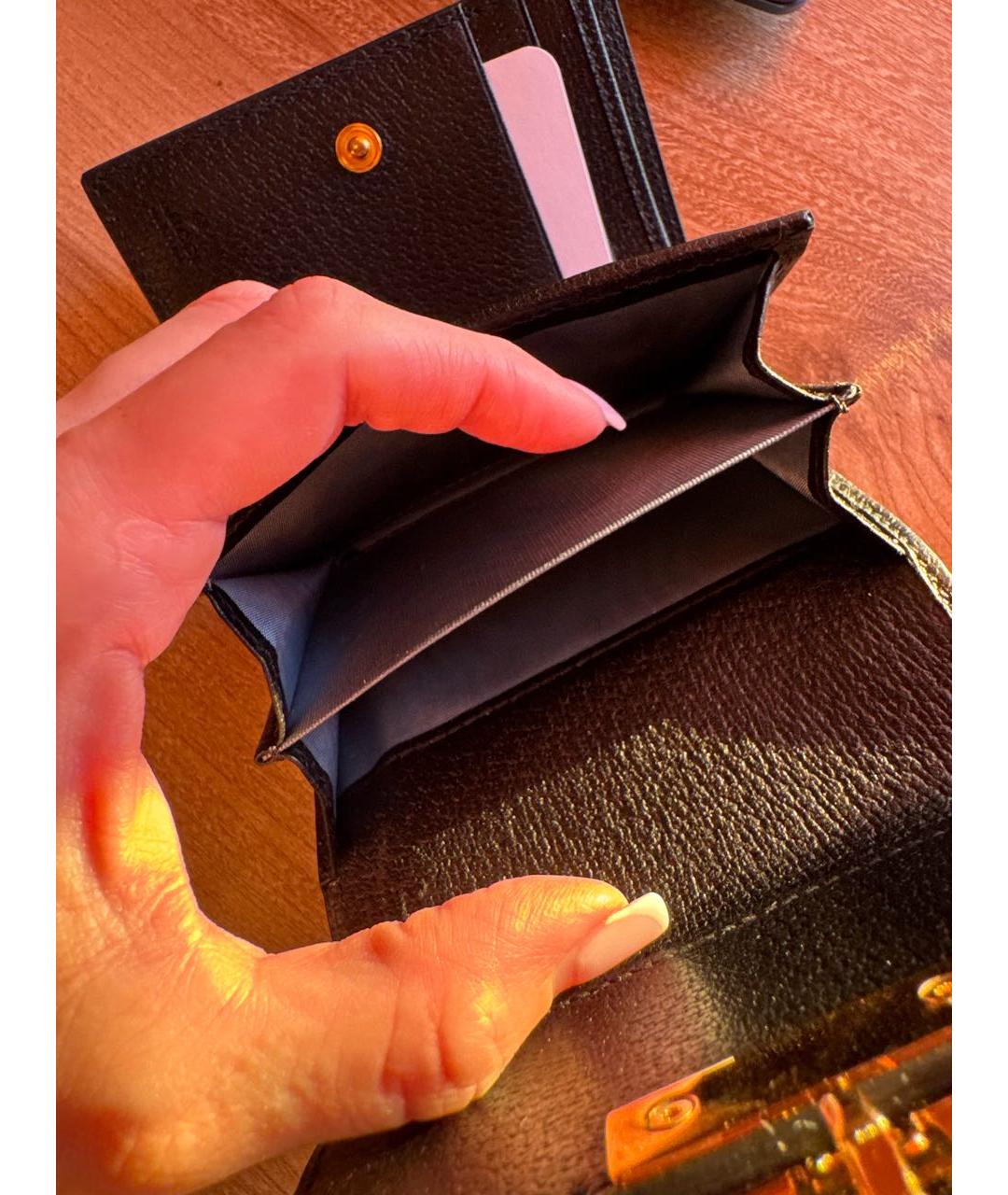 GUCCI Черный кожаный кошелек, фото 6