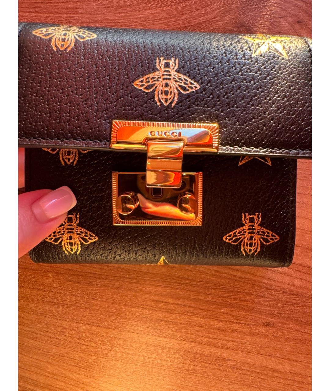 GUCCI Черный кожаный кошелек, фото 3