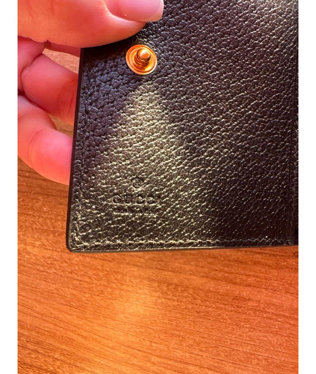 GUCCI Черный кожаный кошелек, фото 5