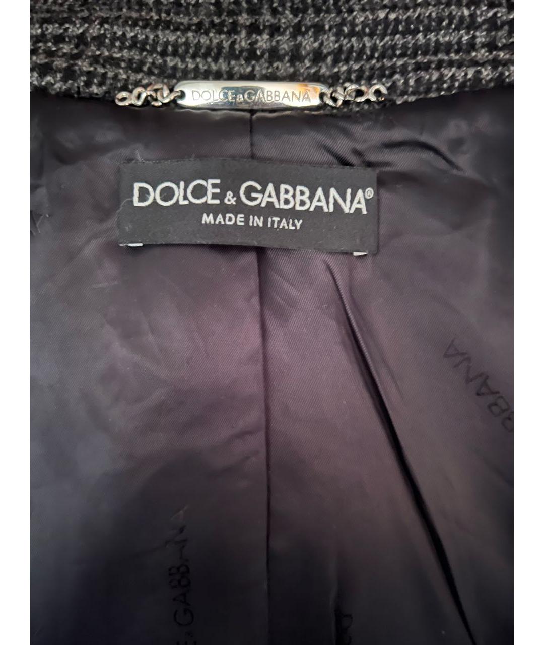 DOLCE&GABBANA Серое шерстяное пальто, фото 3