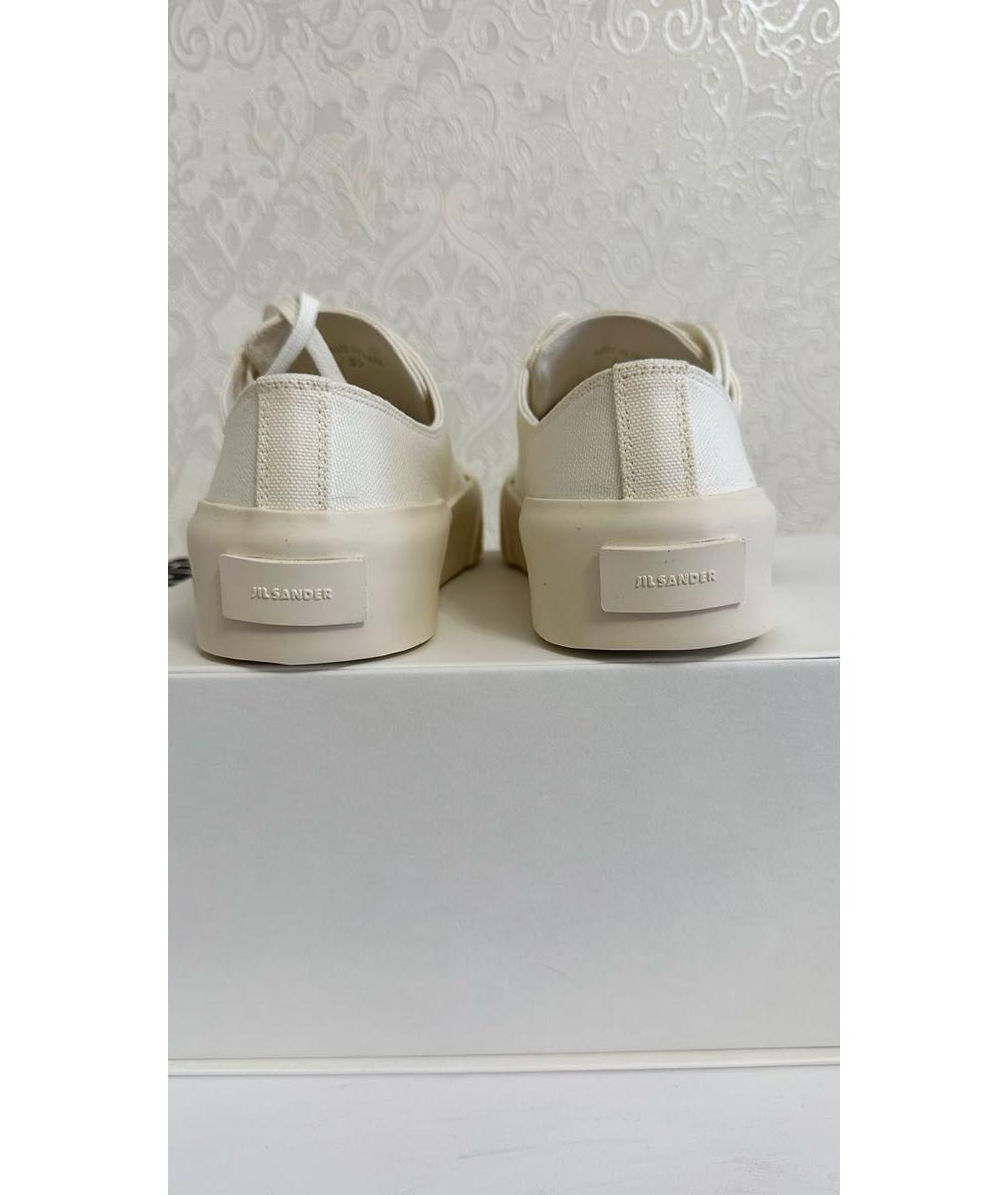 JIL SANDER Белые текстильные кеды, фото 4