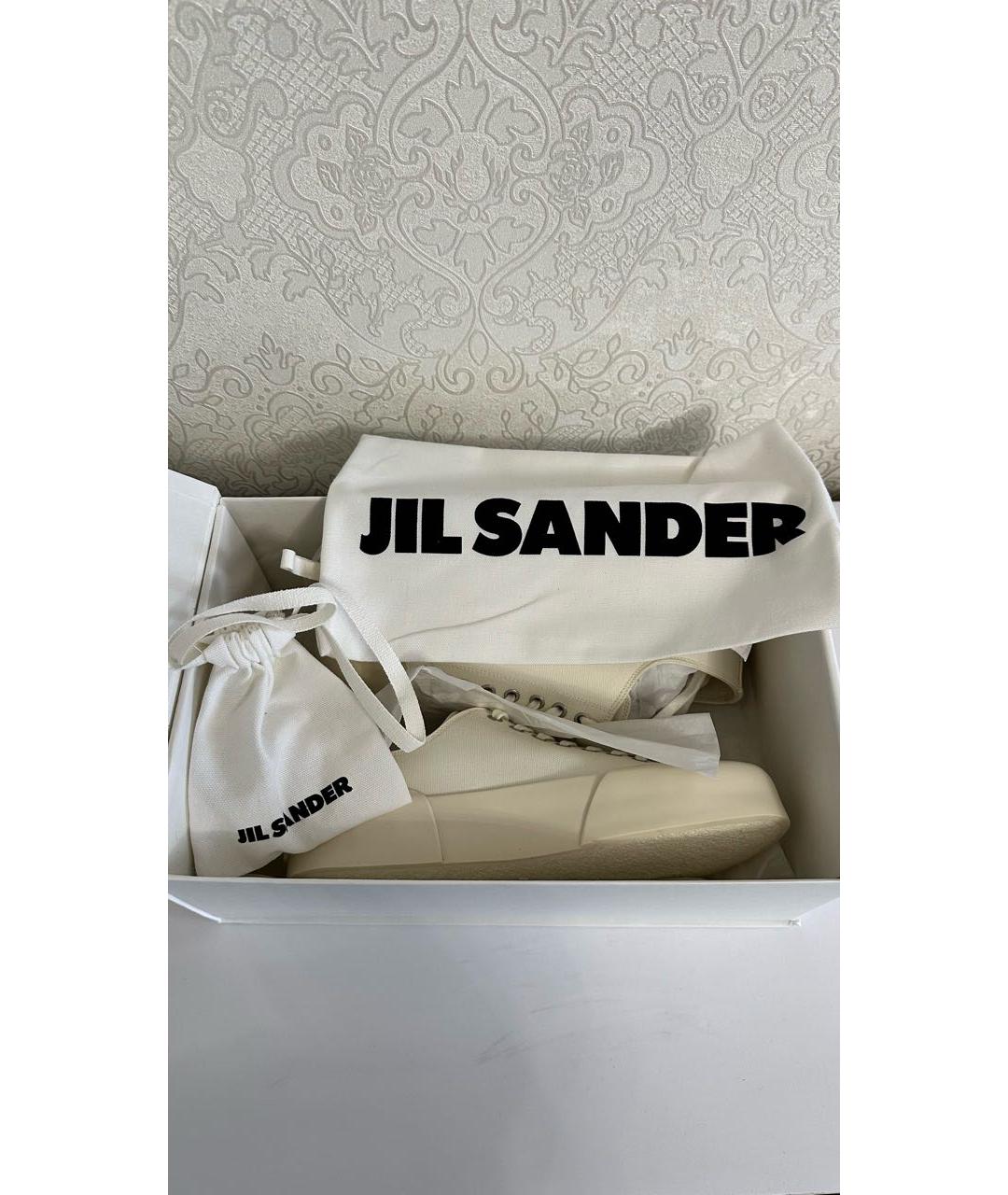 JIL SANDER Белые текстильные кеды, фото 6