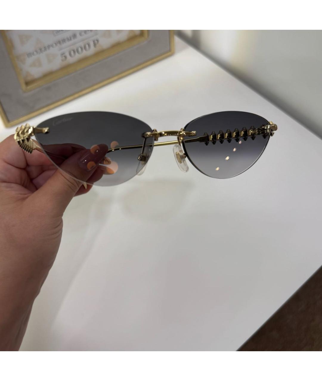 CARTIER Золотые металлические солнцезащитные очки, фото 3
