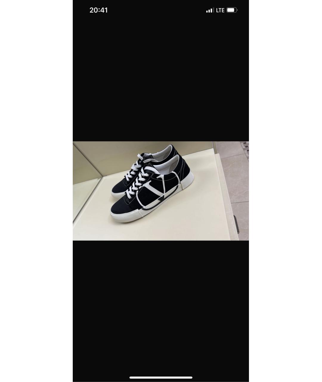 VALENTINO Черные текстильные кеды, фото 2
