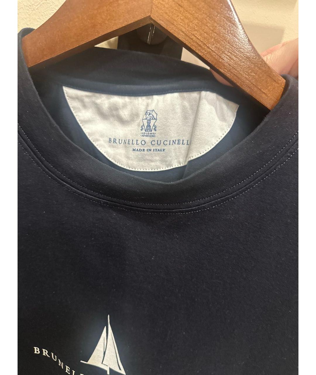 BRUNELLO CUCINELLI Черная хлопковая футболка, фото 3