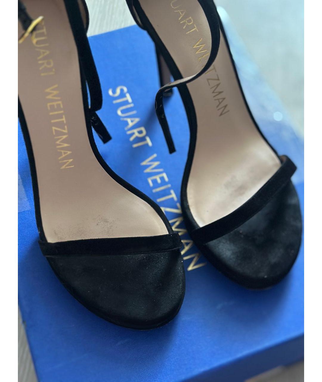 STUART WEITZMAN Черные замшевые босоножки, фото 3