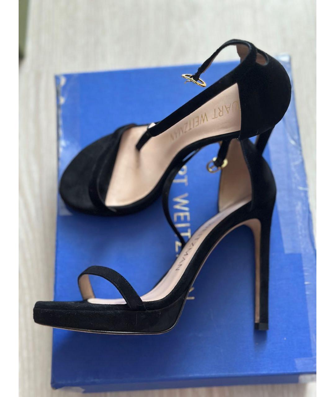 STUART WEITZMAN Черные замшевые босоножки, фото 5