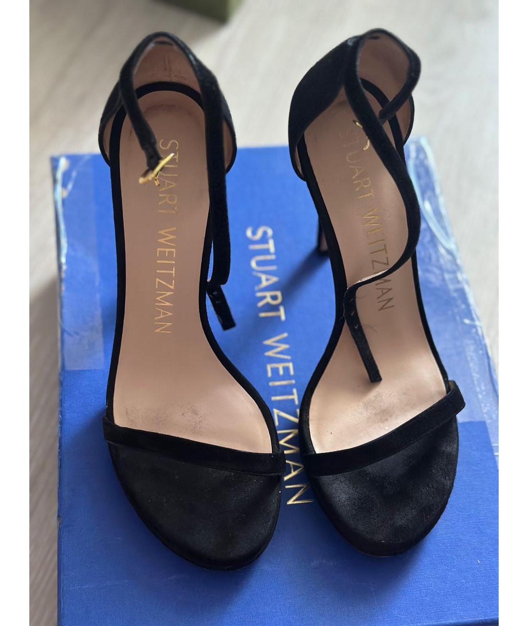 STUART WEITZMAN Черные замшевые босоножки, фото 2