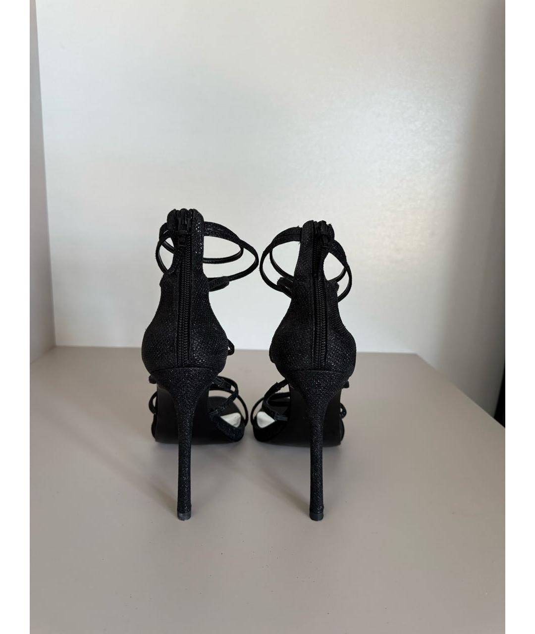 STUART WEITZMAN Черные кожаные босоножки, фото 4