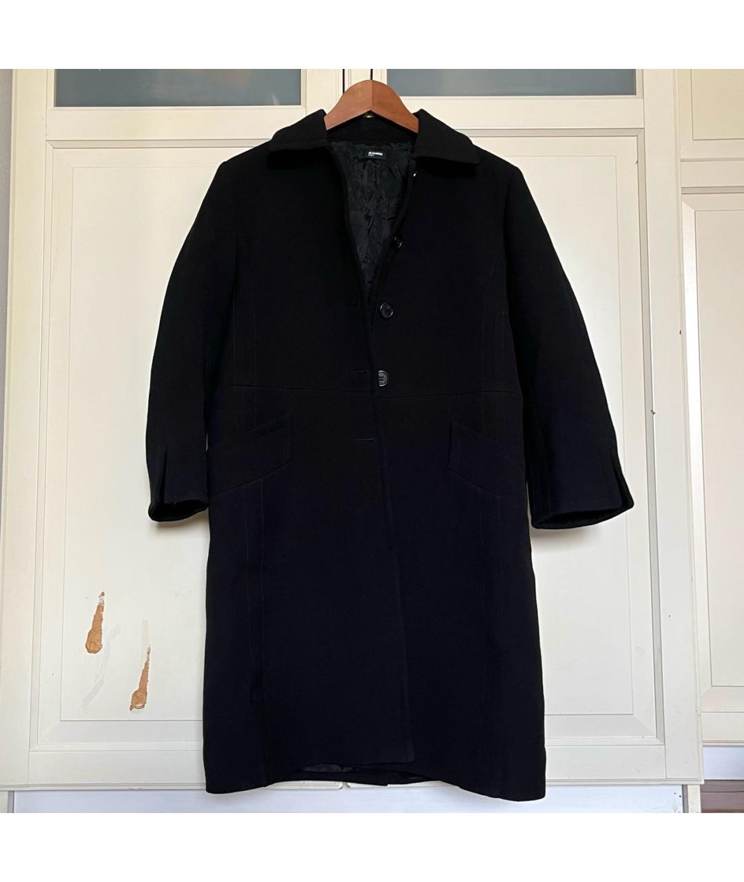 JIL SANDER Черное шерстяное пальто, фото 4