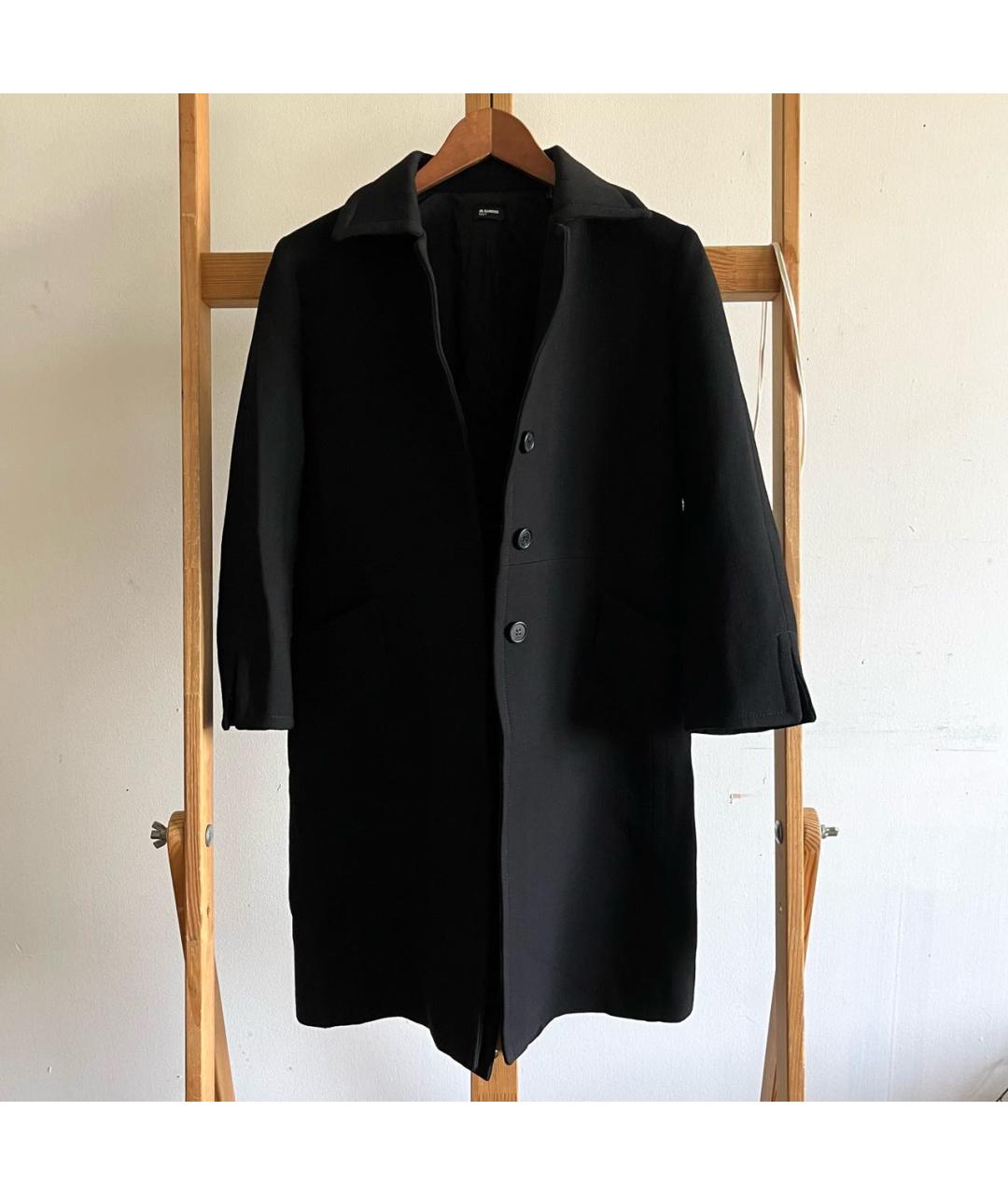 JIL SANDER Черное шерстяное пальто, фото 3