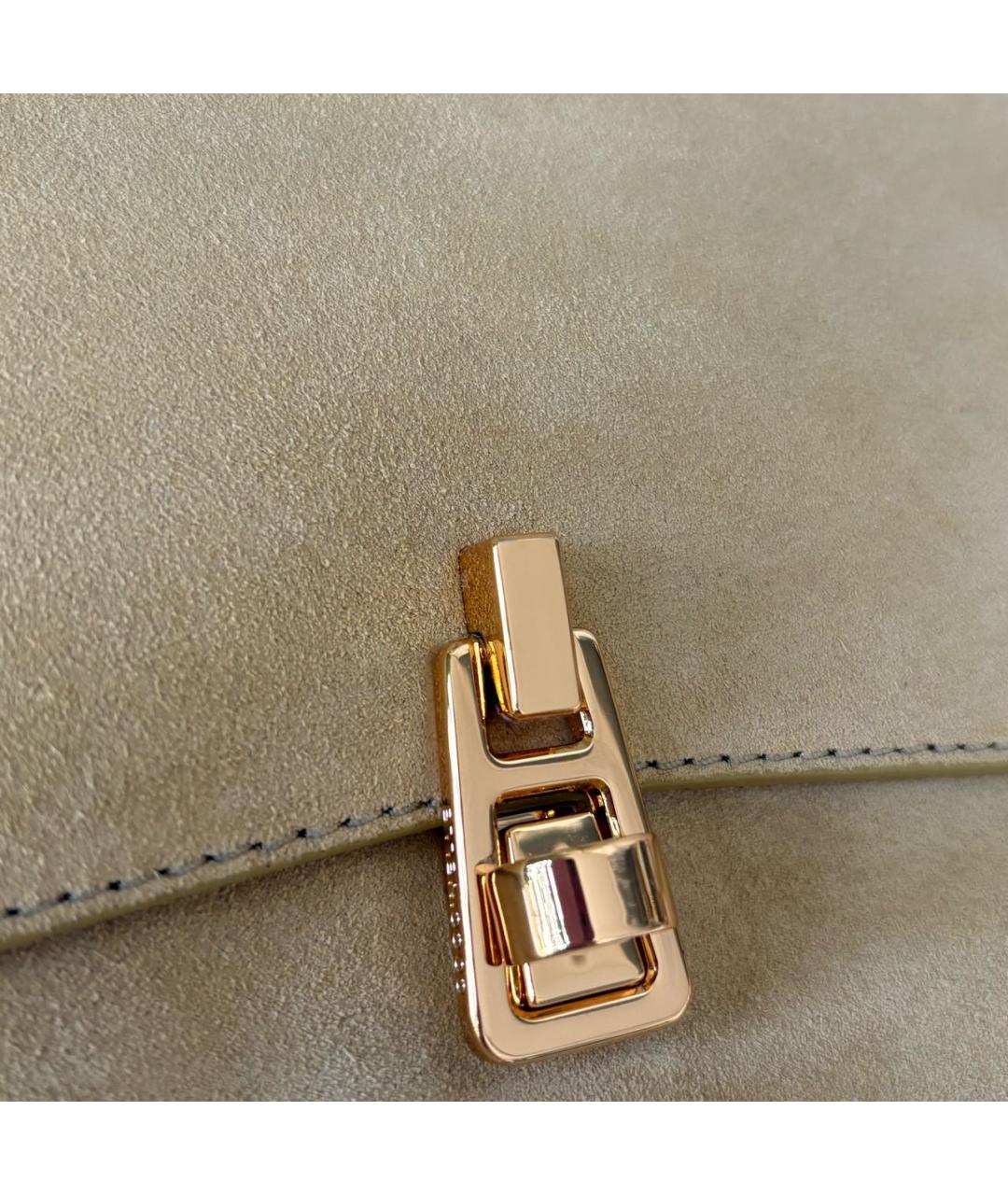 COCCINELLE Горчичная замшевая сумка через плечо, фото 4