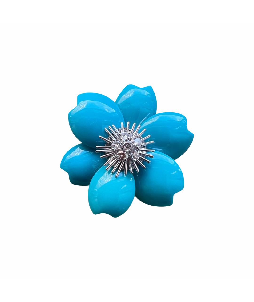 VAN CLEEF & ARPELS Бирюзовая платиновая булавка / брошь, фото 1