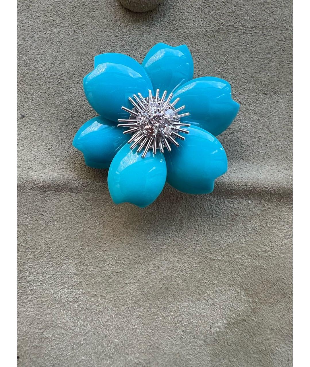 VAN CLEEF & ARPELS Бирюзовая платиновая булавка / брошь, фото 5