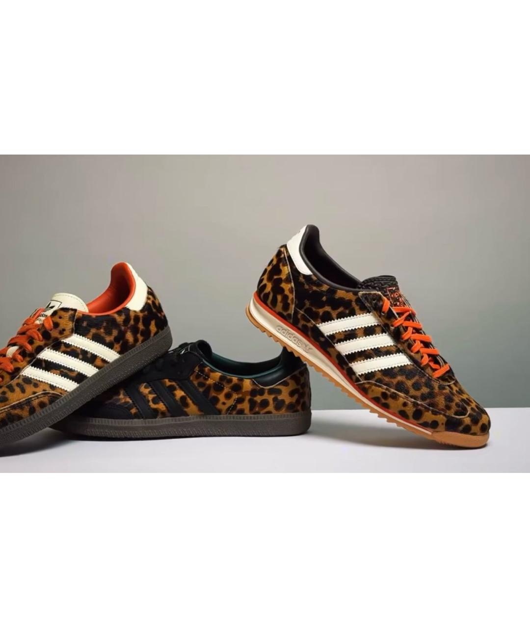 ADIDAS Коричневые кожаные кроссовки, фото 5