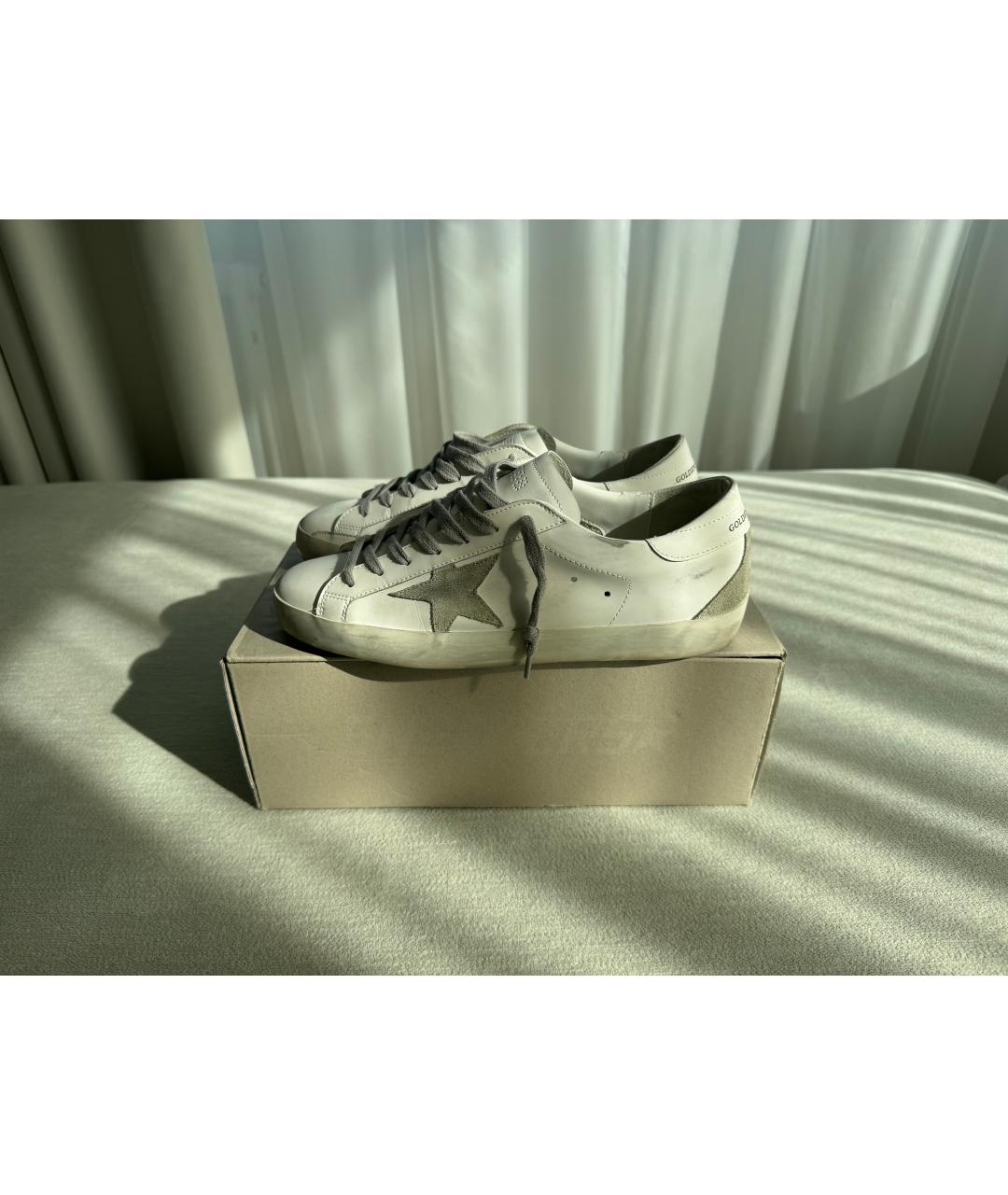 GOLDEN GOOSE DELUXE BRAND Белые кожаные низкие кроссовки / кеды, фото 7