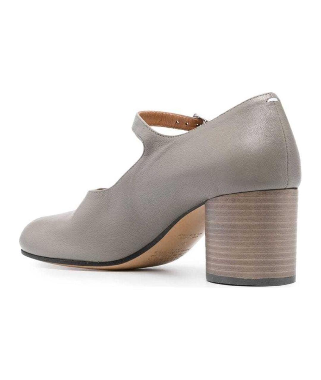 MAISON MARGIELA Серые кожаные туфли, фото 3