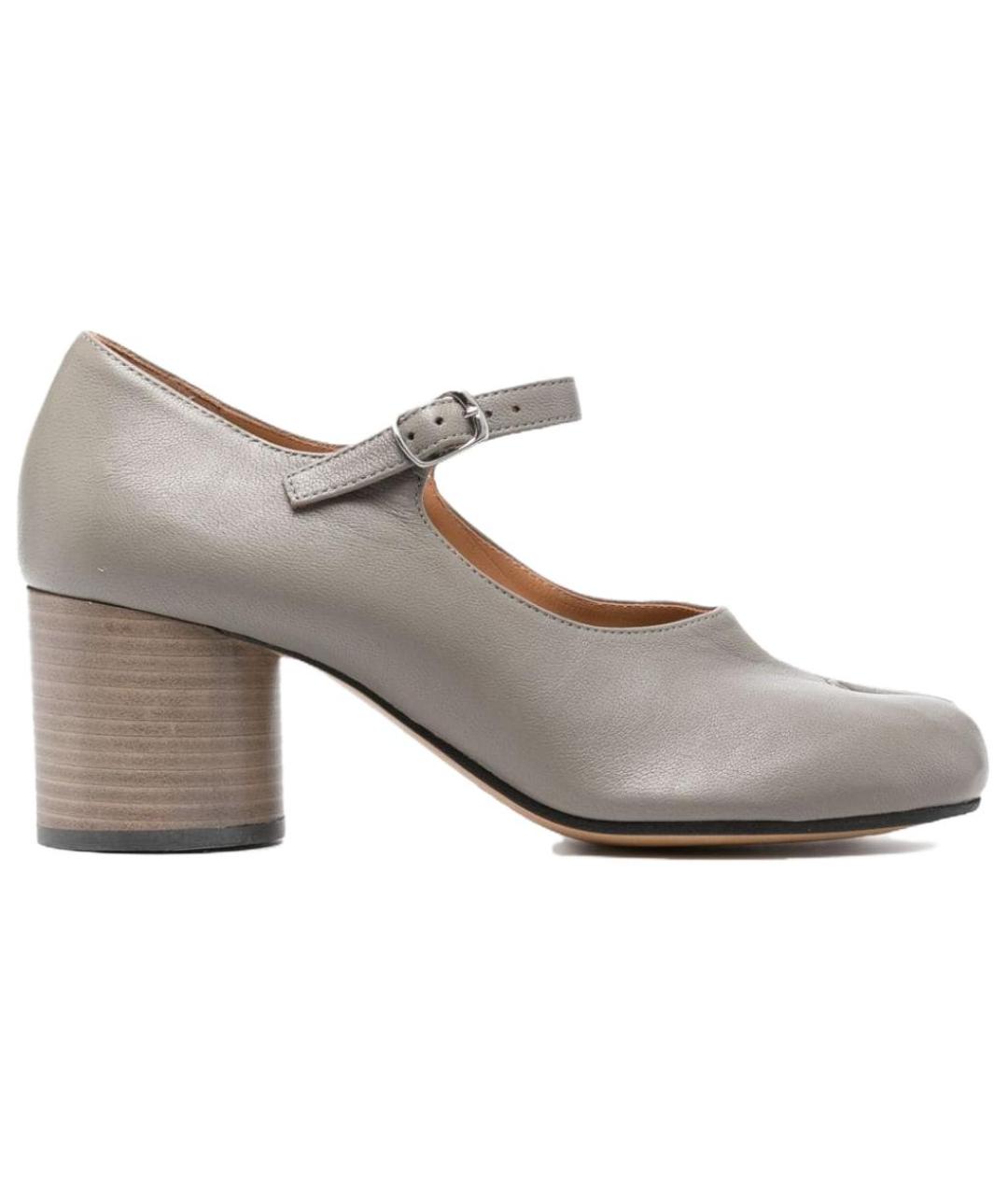 MAISON MARGIELA Серые кожаные туфли, фото 5