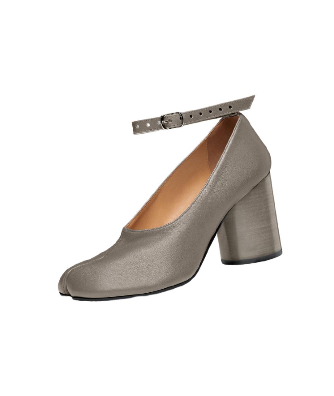 MAISON MARGIELA Серые кожаные туфли, фото 2