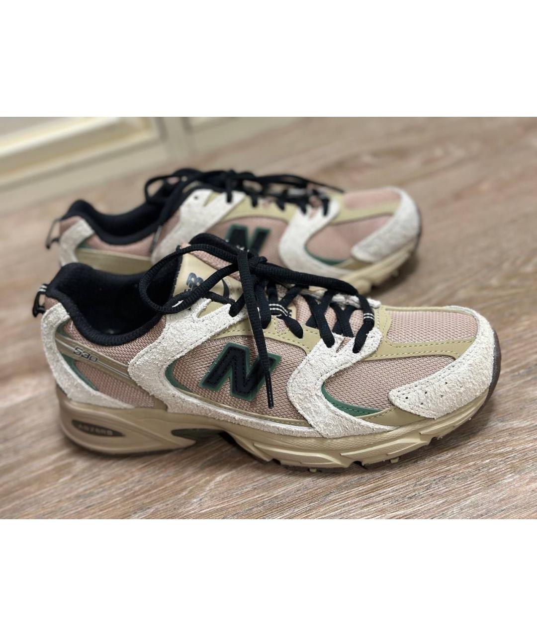 NEW BALANCE Бежевые кожаные кроссовки, фото 6