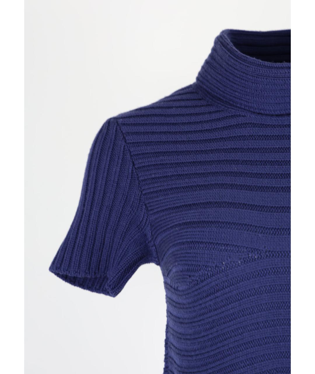 VERSACE Синее шерстяное повседневное платье, фото 2