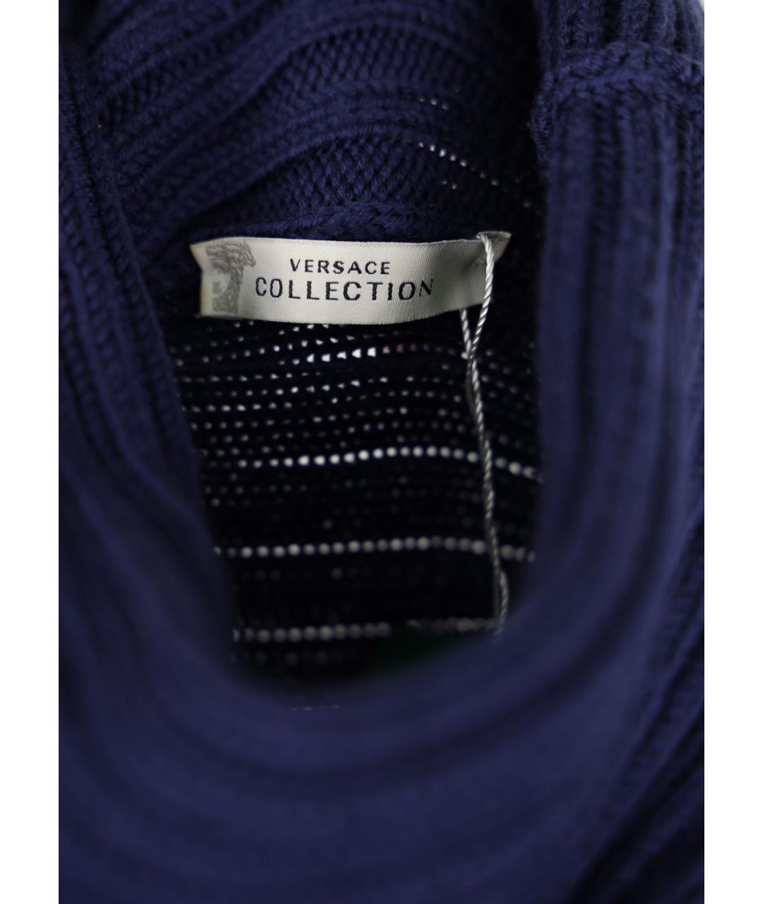 VERSACE Синее шерстяное повседневное платье, фото 5