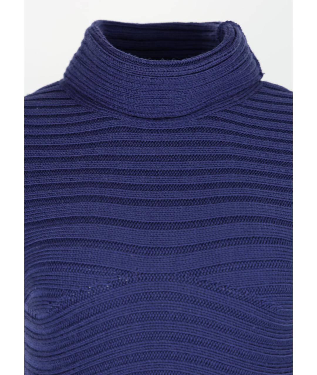 VERSACE Синее шерстяное повседневное платье, фото 3