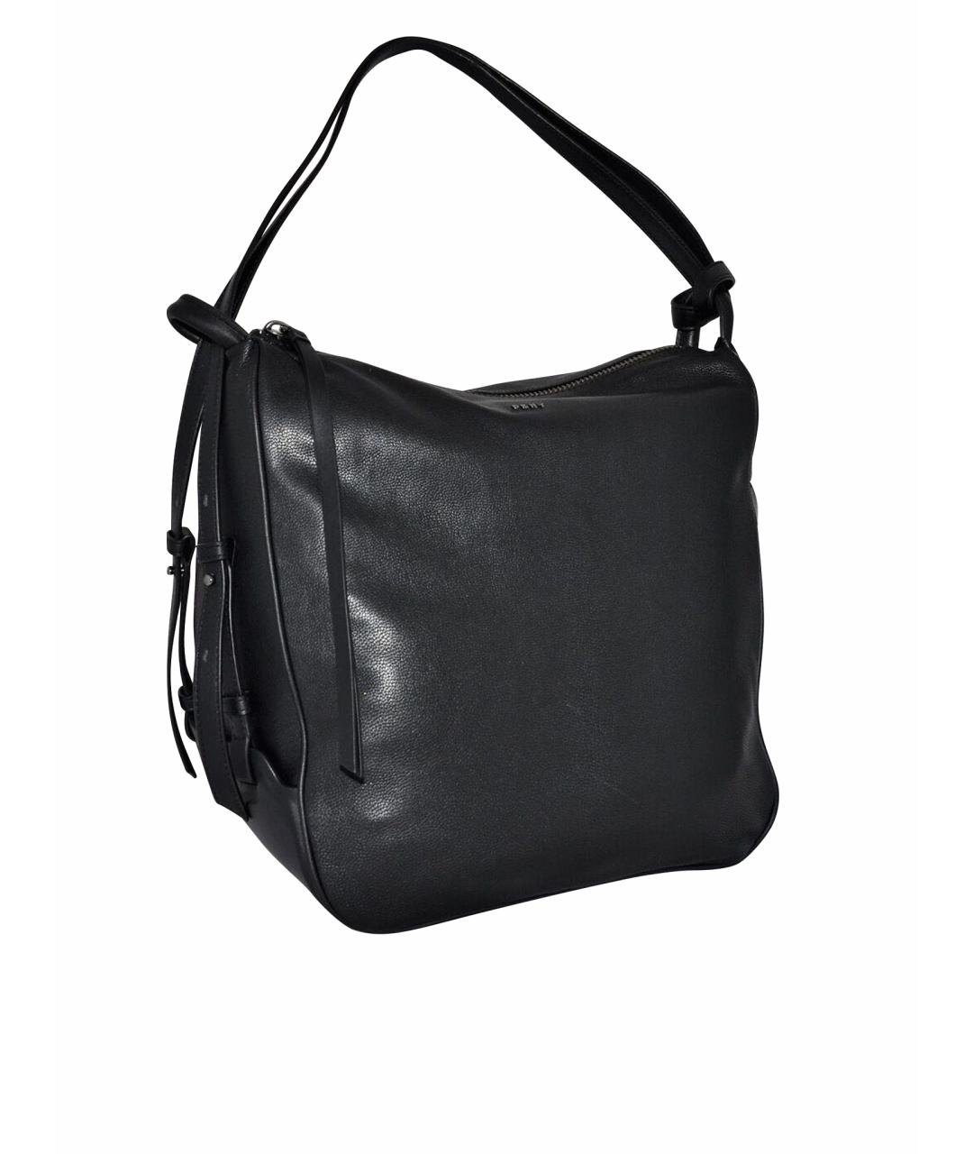 DKNY Черная кожаная сумка тоут, фото 1