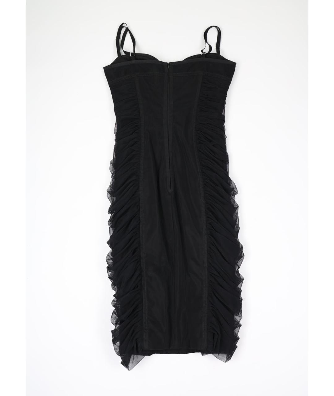 DSQUARED2 Черное хлопковое коктейльное платье, фото 4