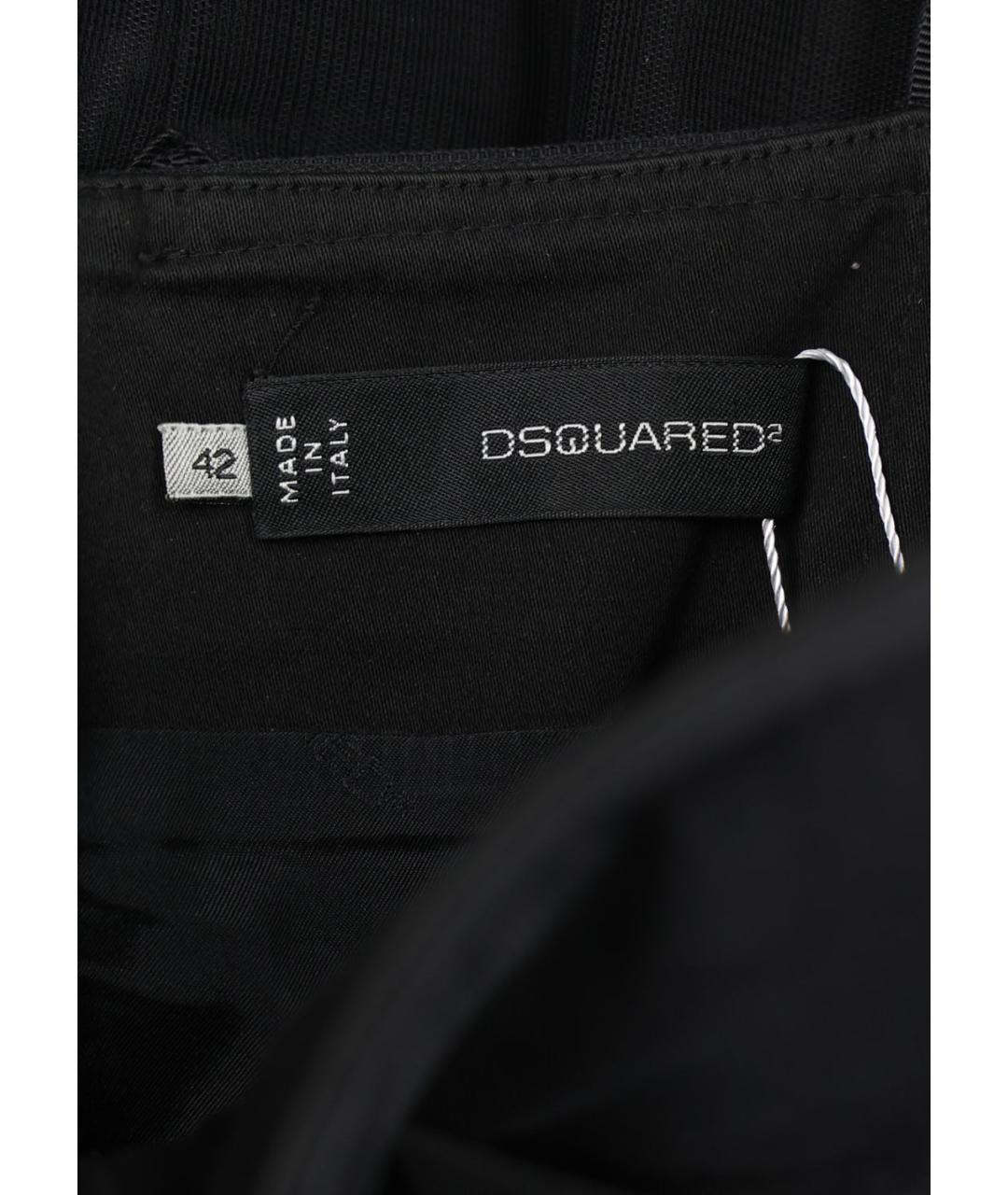 DSQUARED2 Черное хлопковое коктейльное платье, фото 5
