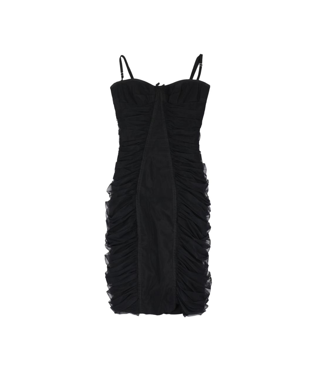 DSQUARED2 Черное хлопковое коктейльное платье, фото 1