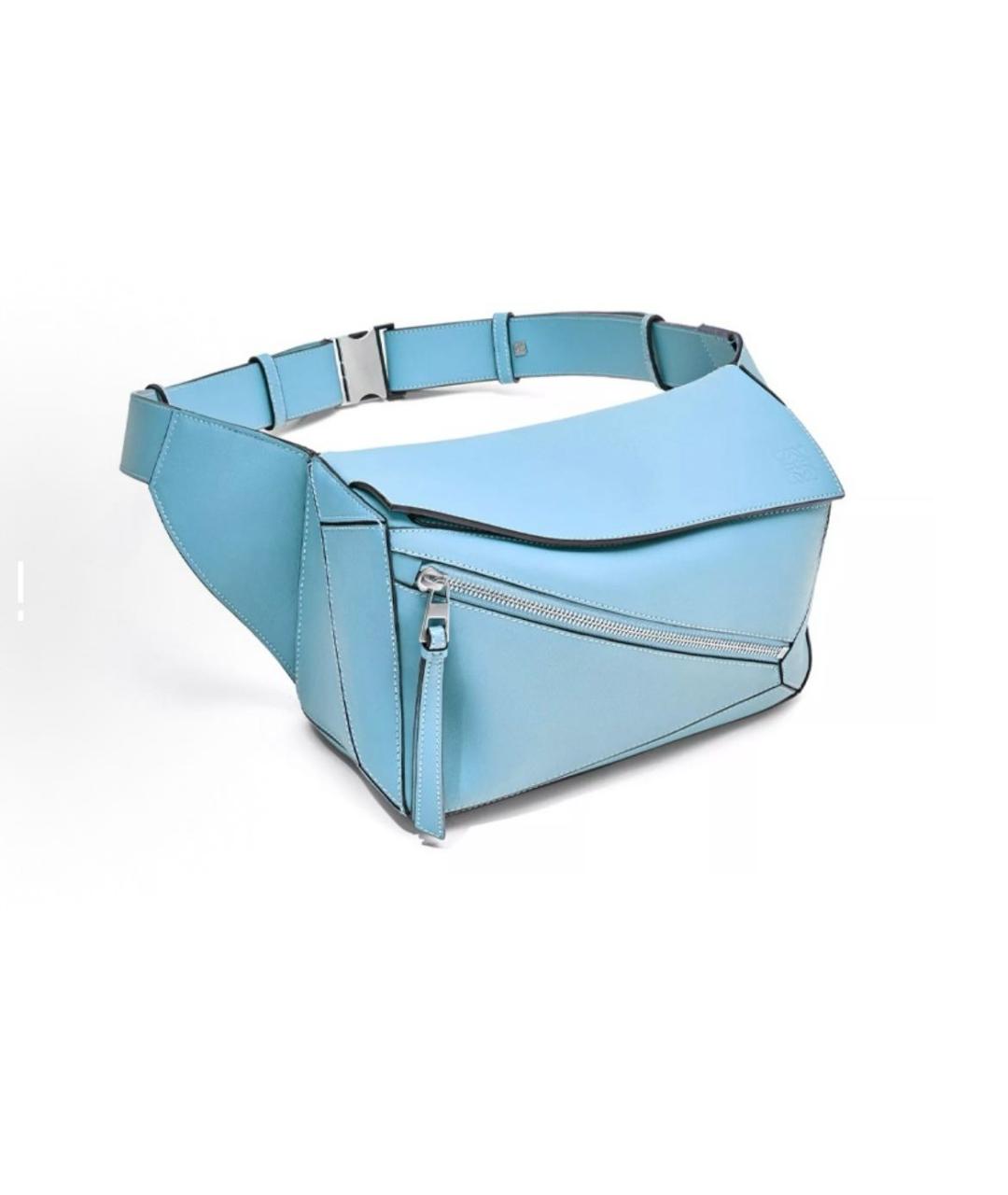 LOEWE Голубая кожаная поясная сумка, фото 3