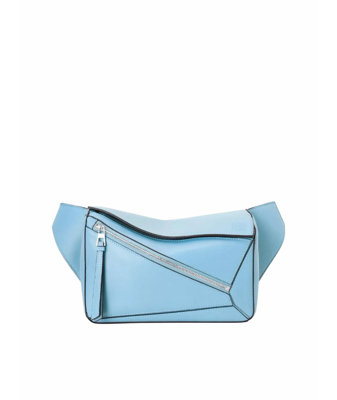 LOEWE Голубая кожаная поясная сумка, фото 6