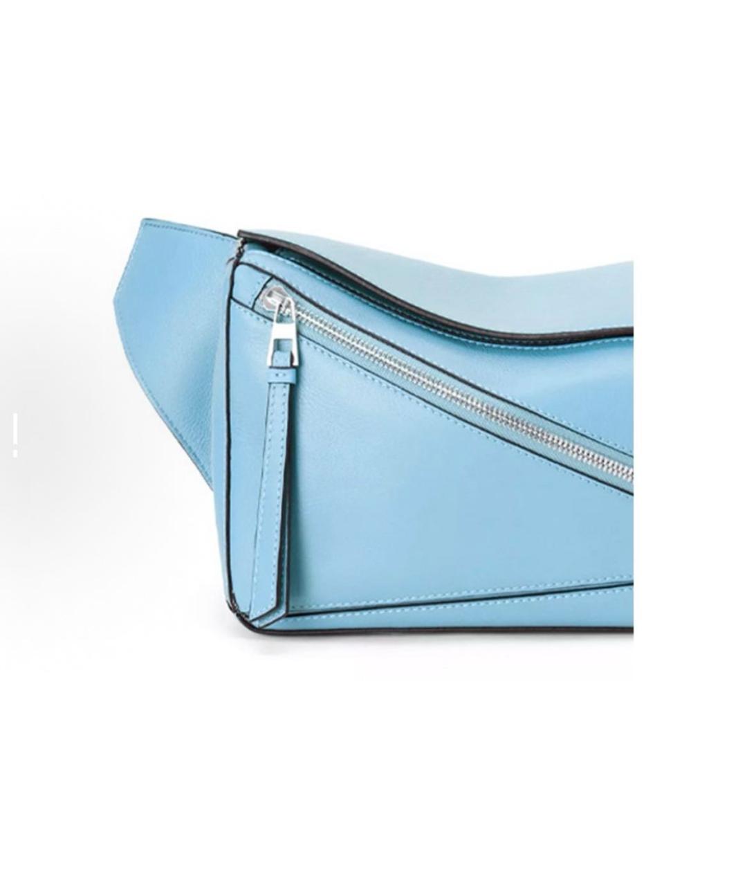 LOEWE Голубая кожаная поясная сумка, фото 5