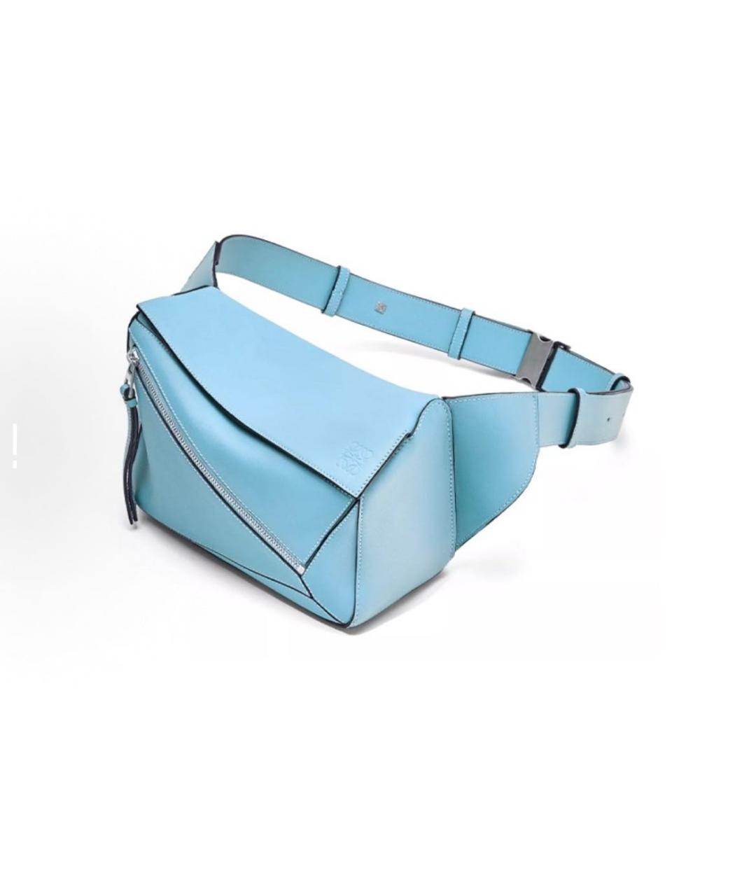 LOEWE Голубая кожаная поясная сумка, фото 2