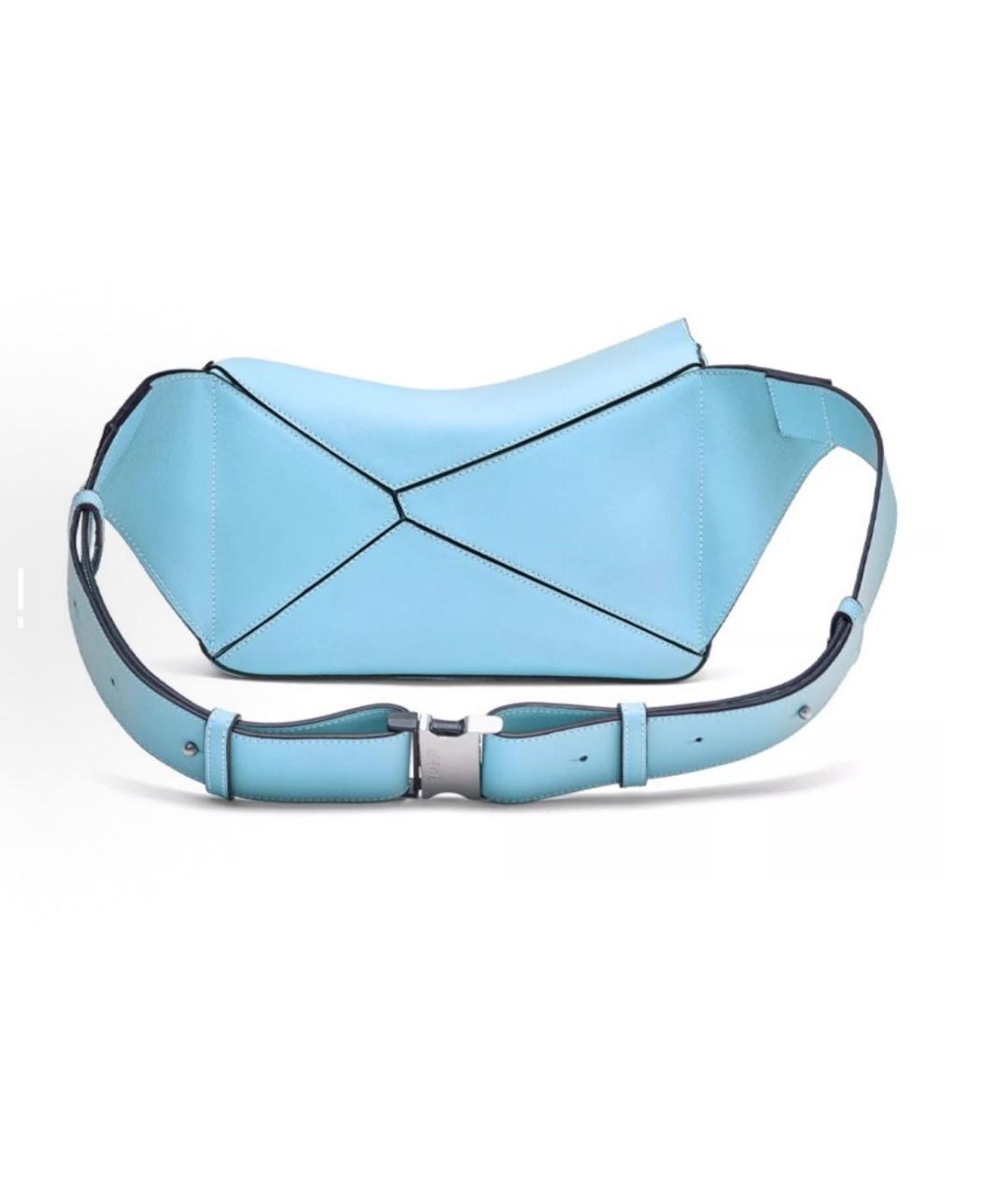 LOEWE Голубая кожаная поясная сумка, фото 4