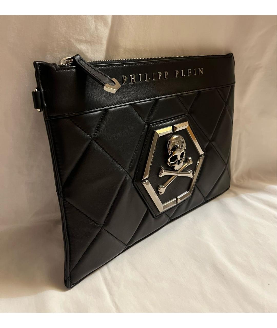 PHILIPP PLEIN Черная кожаная папка для документов, фото 2