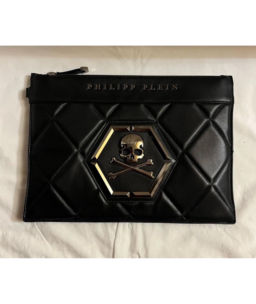 PHILIPP PLEIN Черная кожаная папка для документов, фото 5